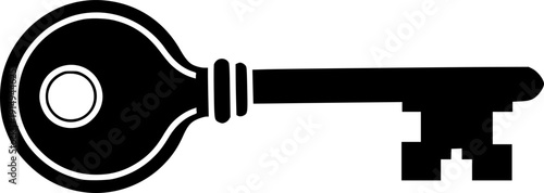  Minimalist Key Silhouette - Modern Security Access and Locksmith Vector Symbol 