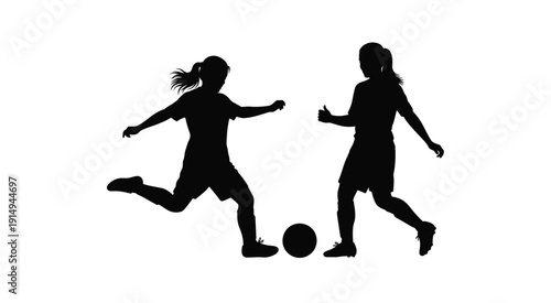 A young woman leaping forward captured in a striking black silhouette