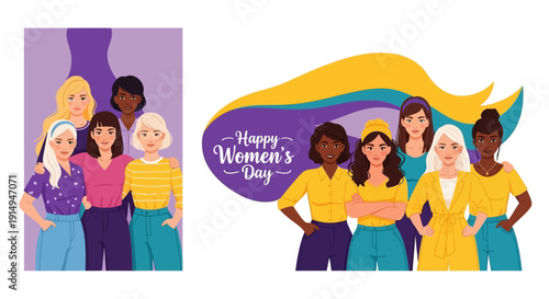 Diverse women celebrating Women's Day with friendship and empowerment