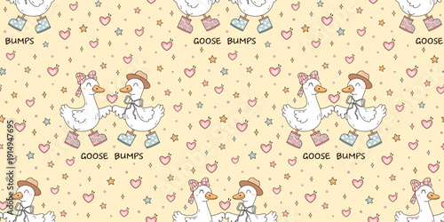 Goose bumps seamless pattern, Silly goose on the loose, Funny goosebumps background, Sarcastic goose meme design.