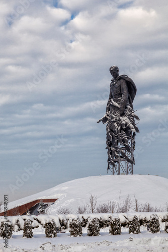 RZHEV, RUSSIA - FEBRUARY 7, 2026: Memorial to the Soviet soldier