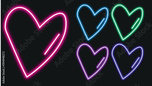 Pink aura heart shapes with soft blur gradient for romantic design and trendy aesthetics. Glowing love symbols with blurry forms on white for Valentine day cards or digital decoration.