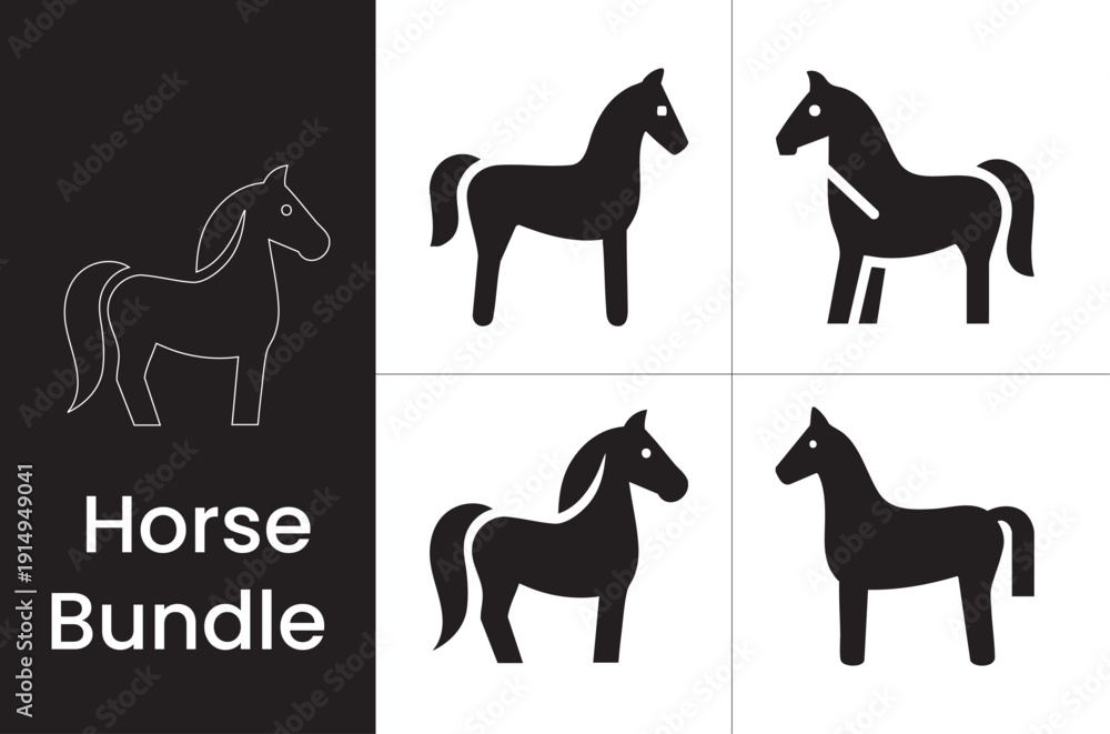 Obraz premium set of horses vector