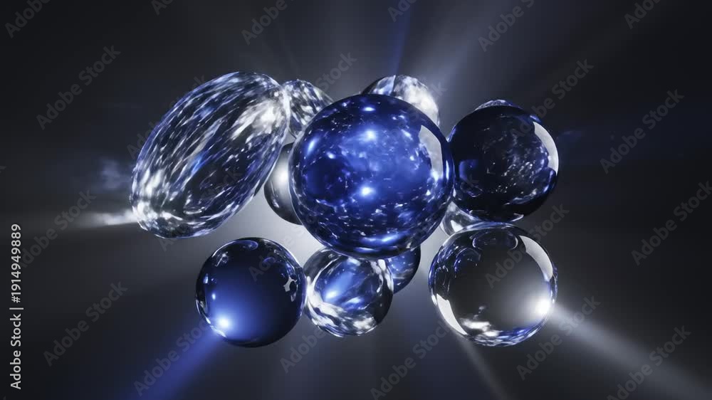 custom made wallpaper toronto digitalAbstract Spheres With Light Effects in Dark Background, Visual Effects
