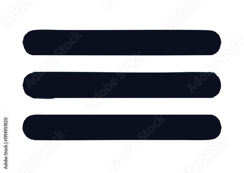 Three horizontal black bars on a plain white background viewed from a straightforward perspective
