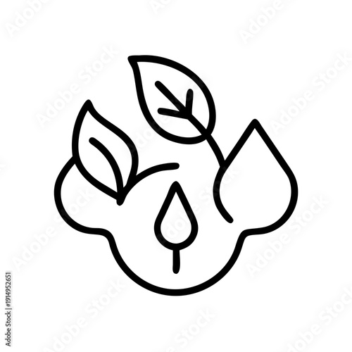 Minimalist illustration of organic leaves forming a cohesive shape