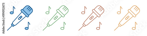 Karaoke Icon Set Multiple Style Collection 