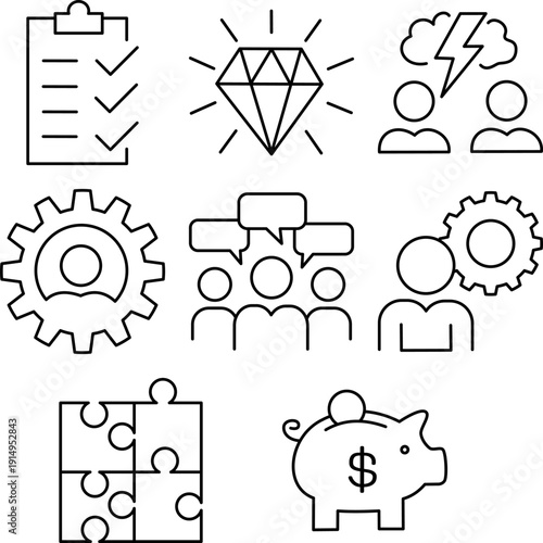 Finance and Wealth Line Icons