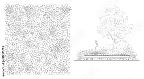 A black and white image with a stippled texture