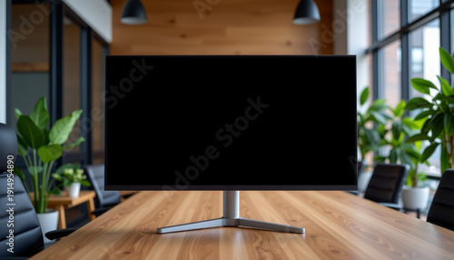 Collaborative workspace meeting urban office interior photo modern design professional atmosphere productivity focus