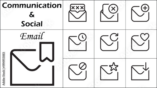 10 Premium Email Icon Set Vector – Free Copyright-Free Professional UI Icons for Designers