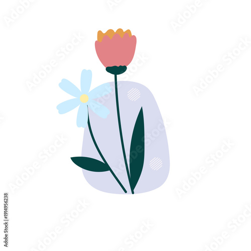 Minimal Floral Shape Botanical Illustration