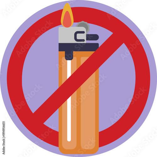 No Lighter – Indicates that using a lighter is not allowed in this area, especially near vaping devices or materials.