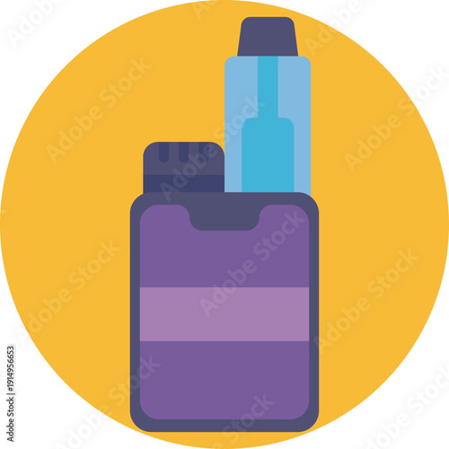 This icon symbolizes the use of an e-cigarette or vape pen, commonly associated with nicotine or flavored vapor products.