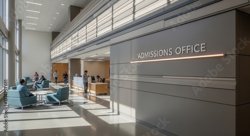 Modern University Admissions Office: A Spacious and Welcoming Interior Design