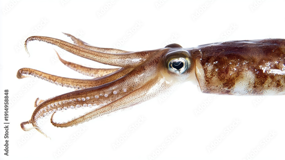 Obraz premium Detailed view of a squid showcasing its features.