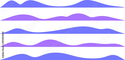 A graphic of multiple wavy lines in shades of blue and purple