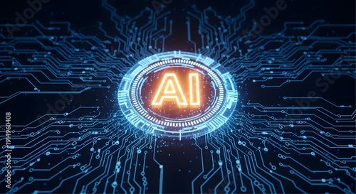 AI Digital Circuit Background | Abstract Technology and Futuristic Network Design