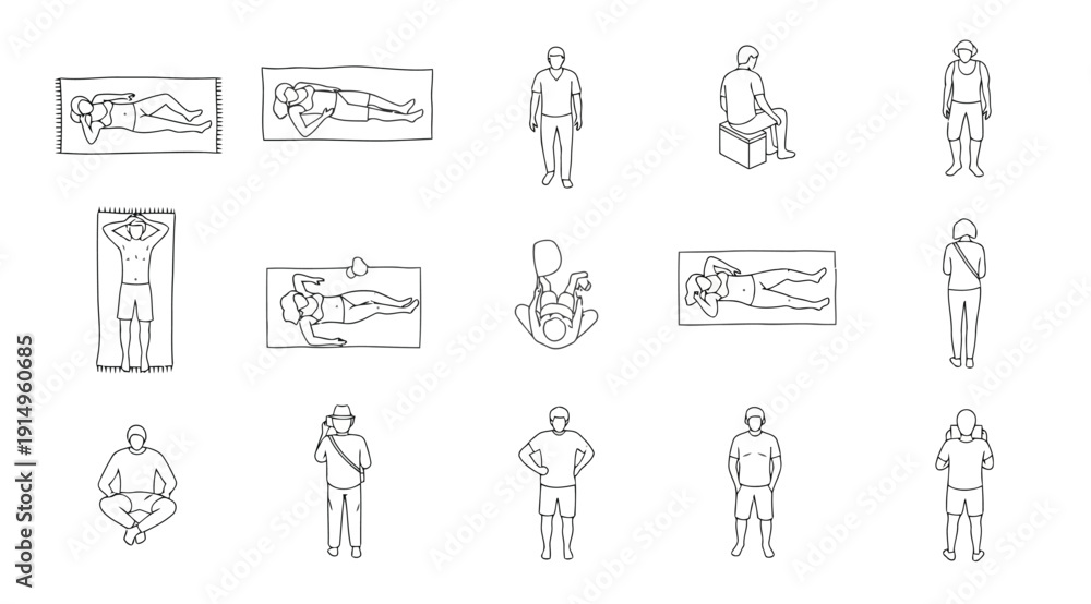 Fototapeta premium A collection of various simple line drawings