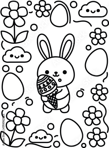 Easter Coloring Book Design 1