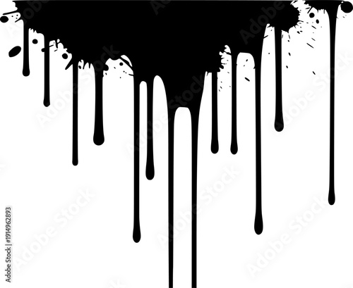 Dripping Liquid Paint Splatter - Creative Ink Flow and Fluid Splash Vector