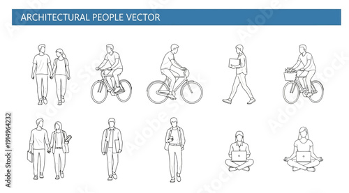 Architectural people vector illustrations