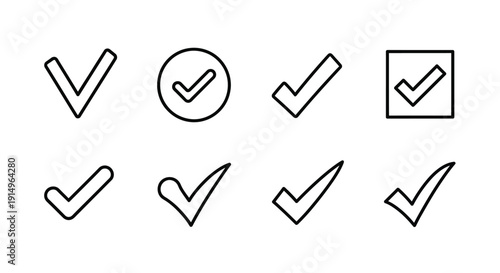Various checkmark symbols in different styles and formats