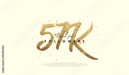 57k celebrations for followers, with fancy gold glitter figures.