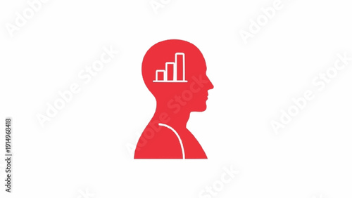 Red silhouette of a human head.