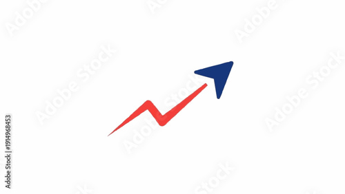 Arrow pointing up with red line.