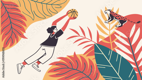 vector illustration of a dancing woman