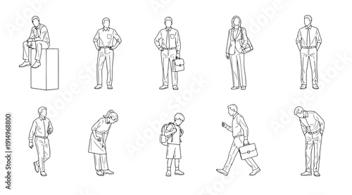A series of illustrations showing different cricket player poses