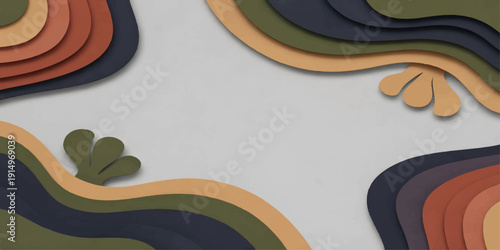 3D vector illustration of an abstract wooden pattern background featuring a colorful circular target icon and an arrow symbol for a modern business or music technology design concept