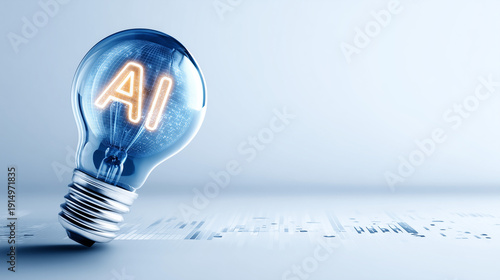 AI Innovation: A lightbulb,...