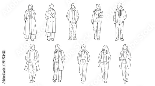 A group of people standing in two rows