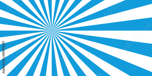 Abstract background with sunburst pattern blue vector ray design texture. Vintage sunrays illustration swirl grunge backdrop line spiral design.