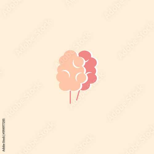 Cotton candy logo for sweet cake bakery store. Bakery and pastry store logo vector illustration.