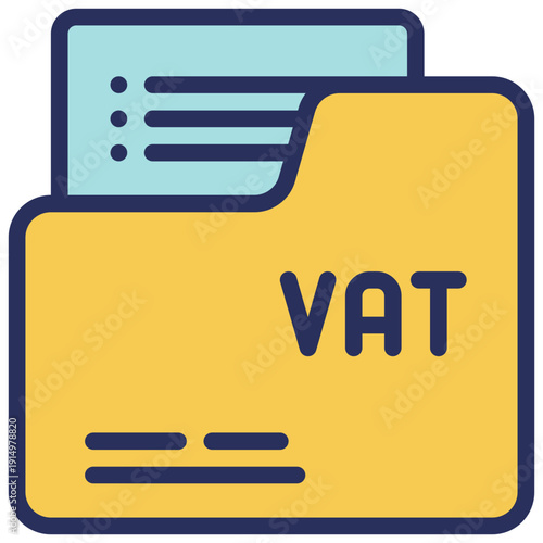 folder data storage vat tax cost business filled outline icon