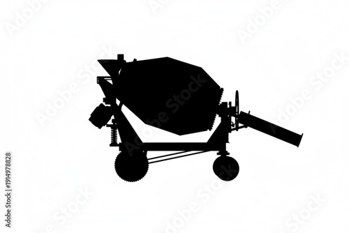 Concrete Mixer Silhouette: A stark silhouette of a concrete mixer, showcasing its industrial design and functionality. It embodies the essence of construction and infrastructure.