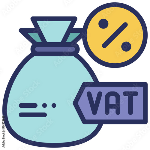 money bag vat percentage payment filled outline icon