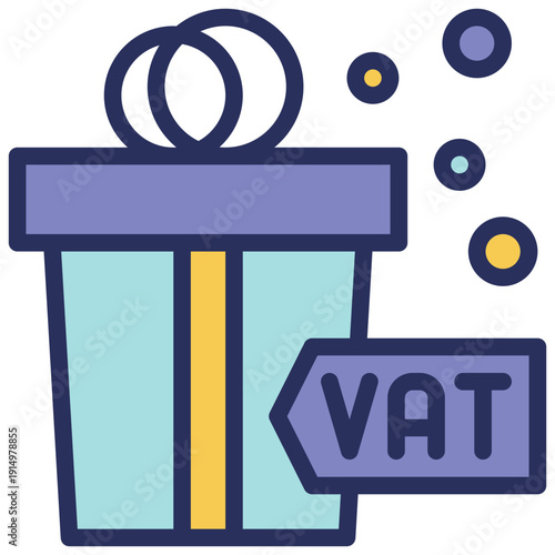 gift box vat shopping sale cost business filled outline icon