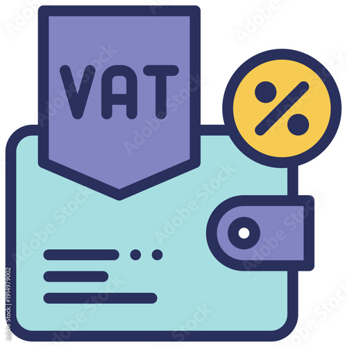 wallet vat percentage money cost paid filled outline icon