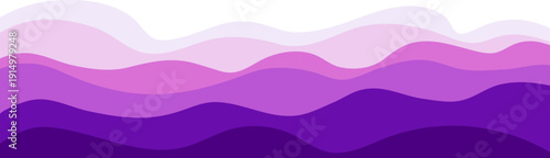 Stylized layered waves in shades of violet and lavender, creating a smooth gradient from dark to light. Perfect for use in digital design, presentations, or decorative elements.