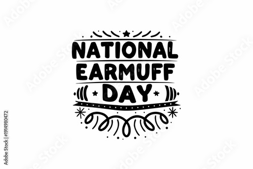 Winter Clothing Accessory Vector, National Earmuff Day Holiday Design