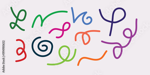 Vibrant abstract line background with colorful swirling shapes and patterns