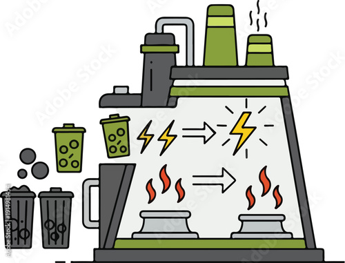 A Recycling Facility transforms waste into energy via Whisk_Auto process efficiently