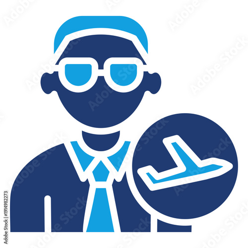 Travel Agent Blue Color Icon
