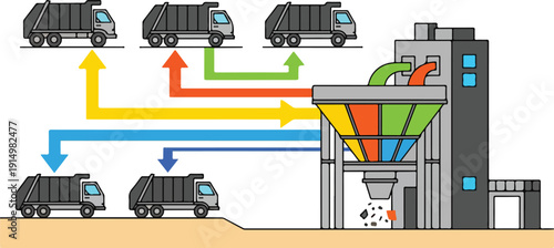 Vehicles transport materials via RJ Whisk Auto system efficiently