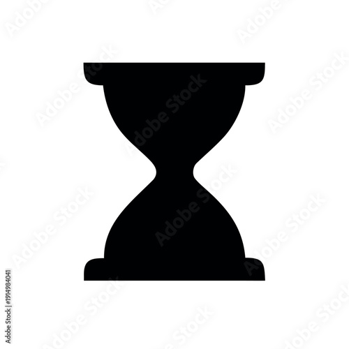 Hourglass time icon solid sand timer for deadline management Vector illustration