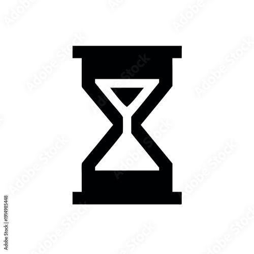 Simple loading time indicator with clean hourglass waiting symbol Vector illustration